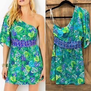 NWT! Lilly Pulitzer Niki One Shoulder Romper - Size 2 (MSRP $168)